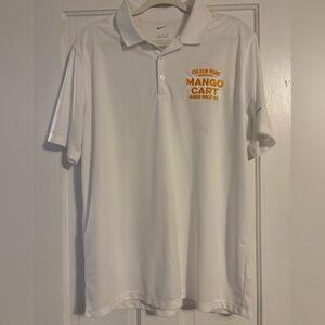 Nike White Polo Shirt with Orange Logo
